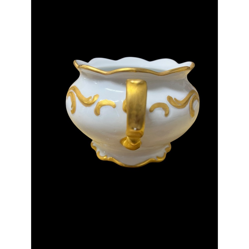 Schumann Arzberg White Elegance Creamer and Sugar Bowl Set Gold Gilt Bavaria - Picture 3 of 11